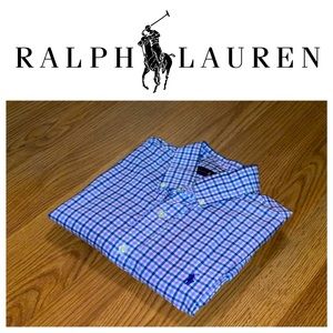 (Any 3 for $90) Ralph Lauren dress shirt (Purple/ Blue plaid)!